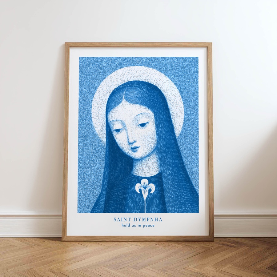 Saint Dymphna printable Catholic art preview