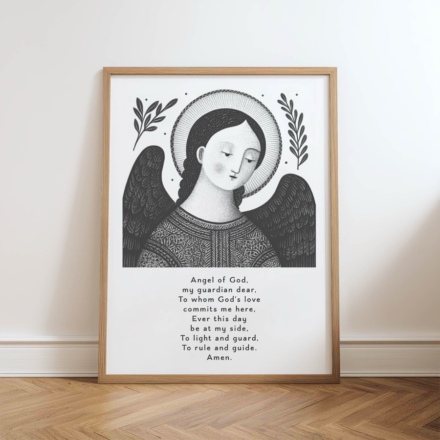 Guardian Angel printable Catholic art preview