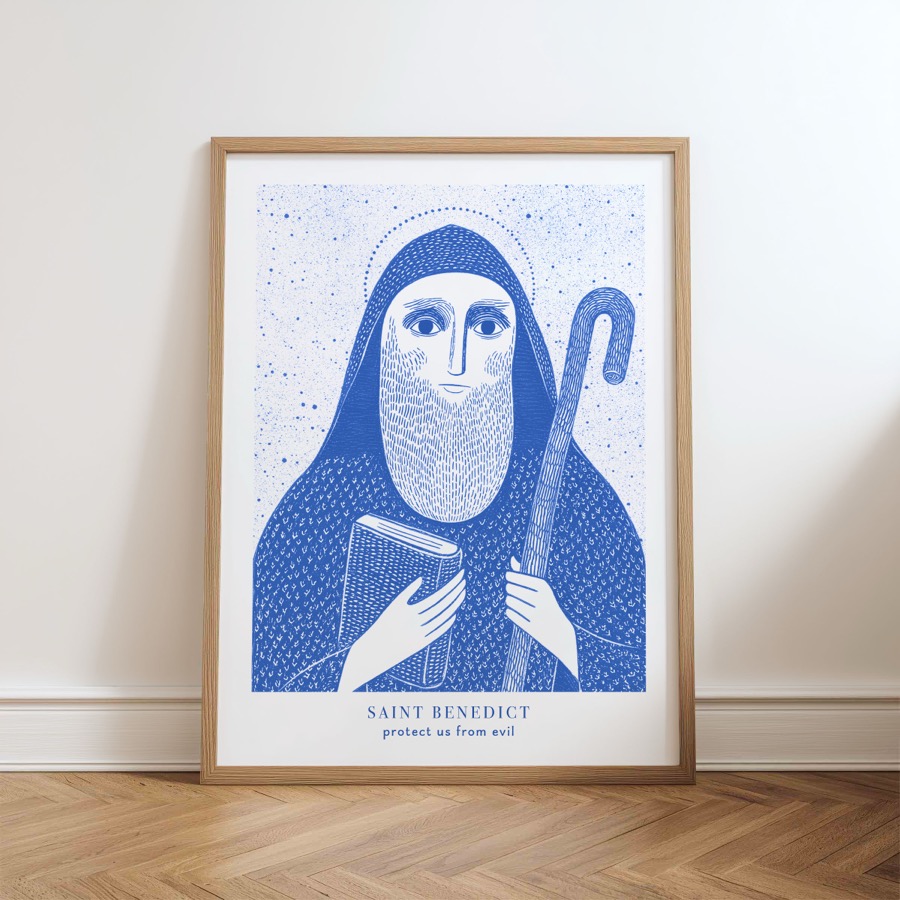 Saint Benedict printable Catholic art preview