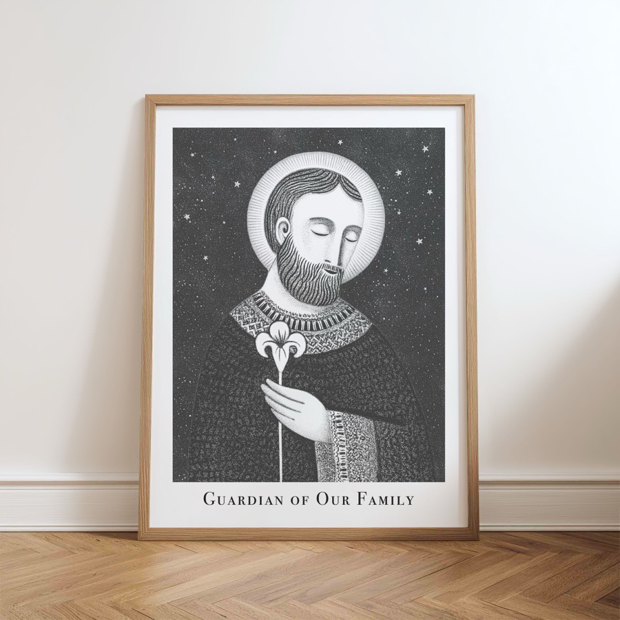 Saint Joseph printable Catholic art preview